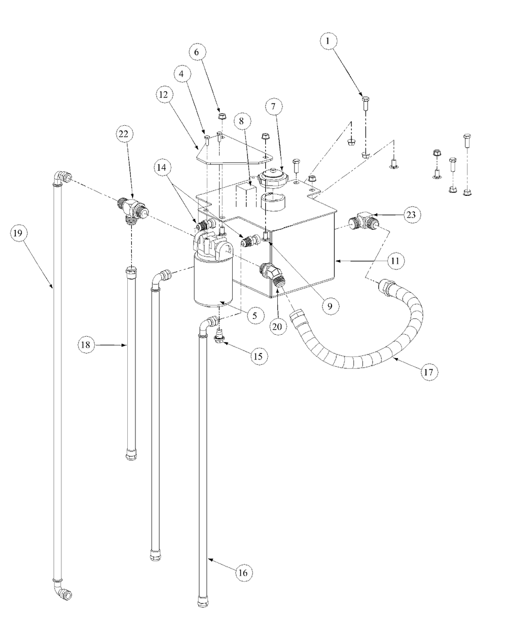 Hydro Pump Assembly Diagram and Parts List for M48-KW 53AB5DAV150-19-HP Cub Cadet Lawn Tractor